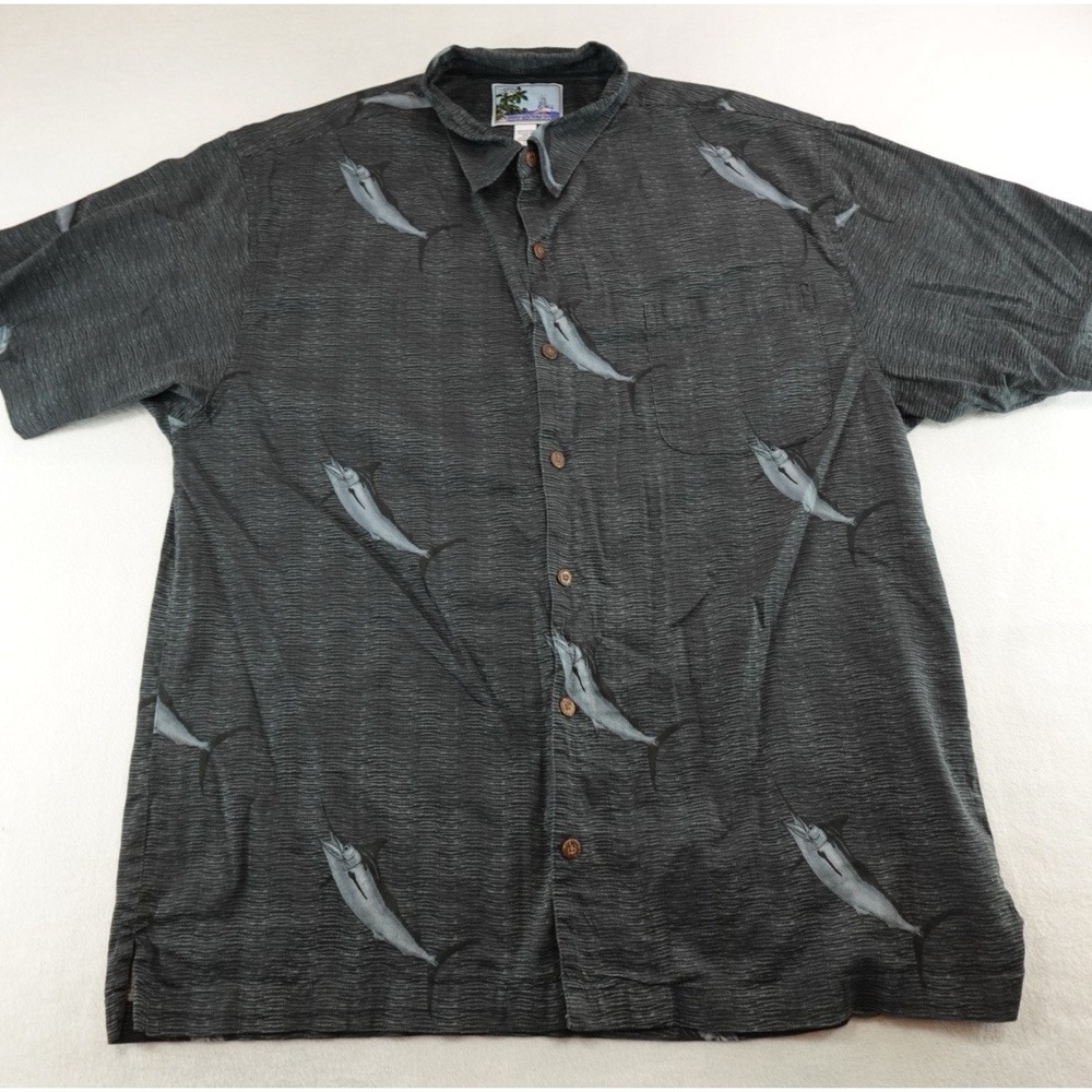 Vintage Bluewater AFTCO Shirt 2XL Sword Fish Hot Rod Hawaiian Short Sleeve - Picture 1 of 10